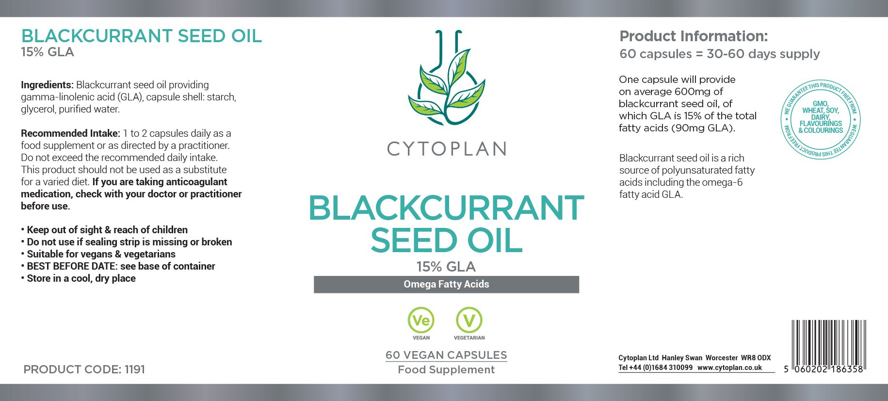 Cytoplan Blackcurrant Seed Oil 3