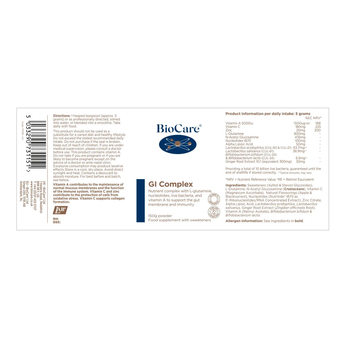 BioCare GI Complex 150g image 1