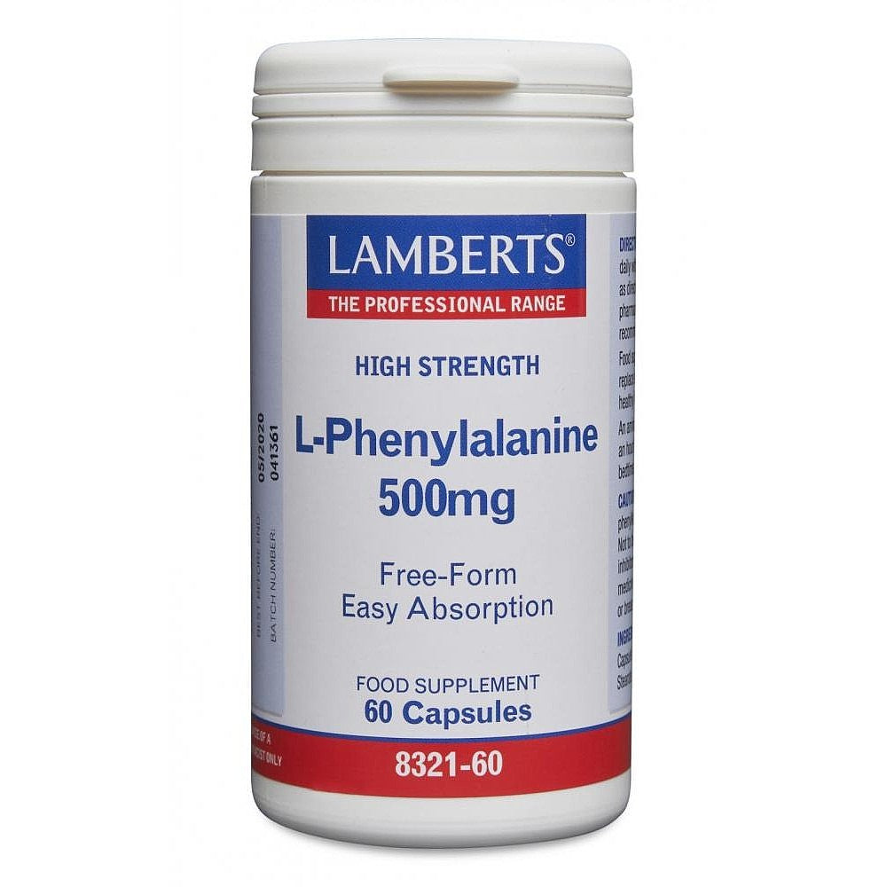 Lamberts L-Phenylalanine 500mg 60 capsules image 0