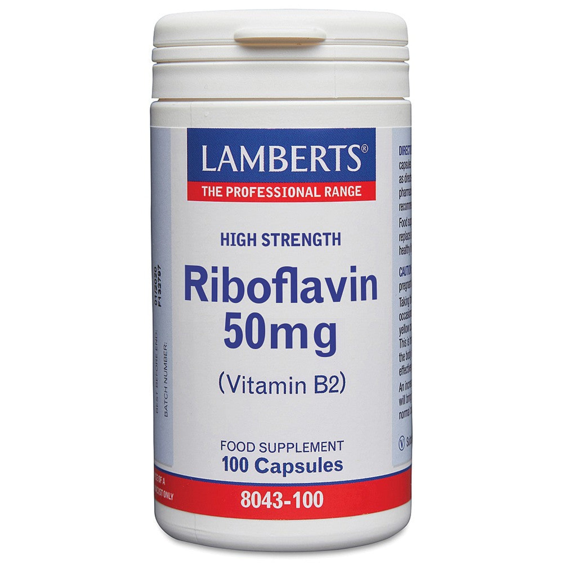 Lamberts Riboflavin 50mg 100 Capsules image 0