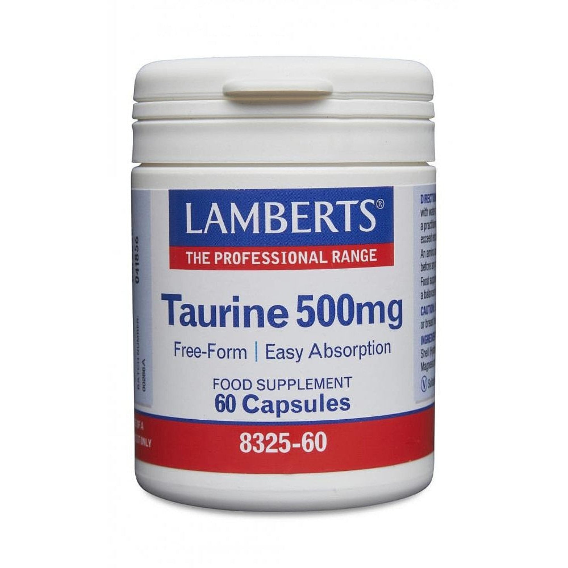 Lamberts Taurine 500mg 60 capsules image 0