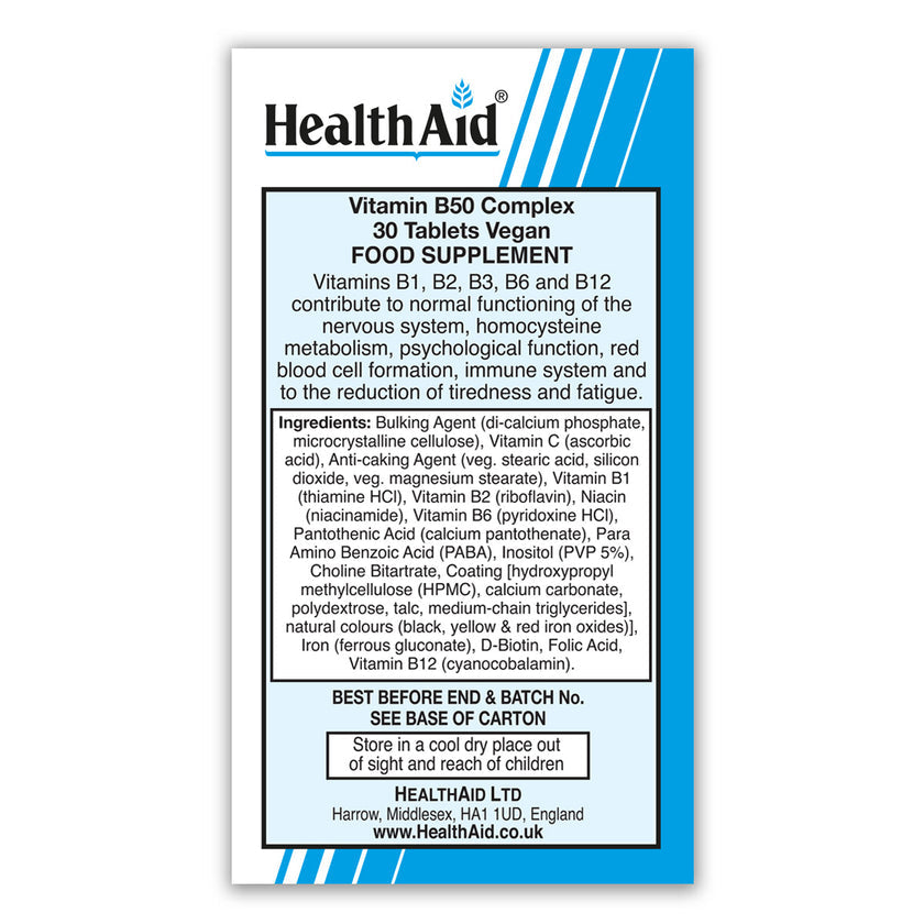 HealthAid Vitamin B50 Complex Tablets