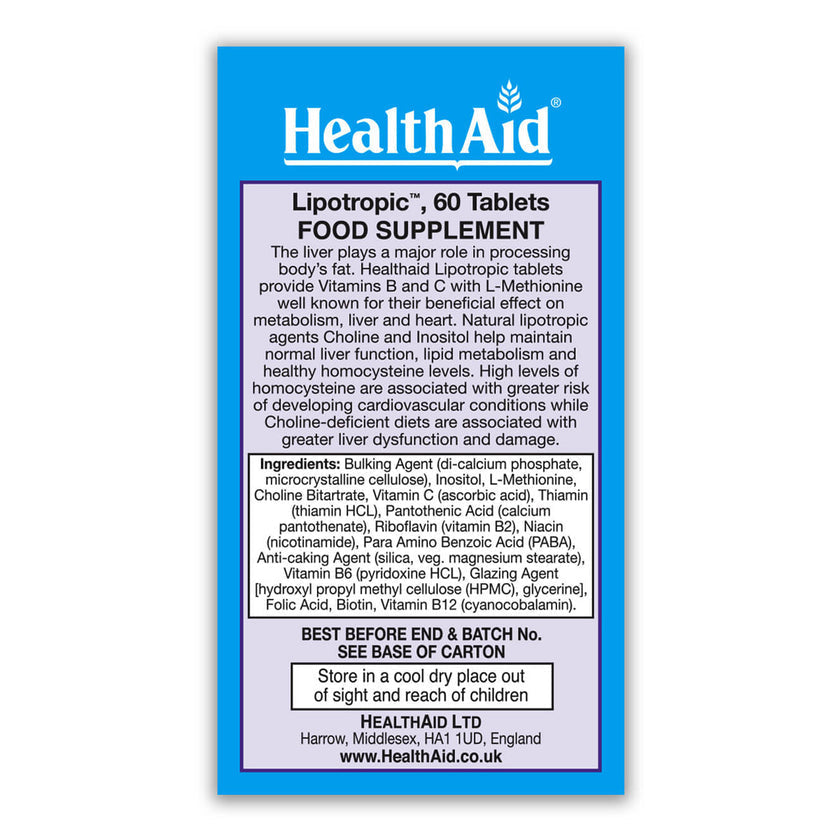 HealthAid Lipotropics with Vitamins B & C Tablets