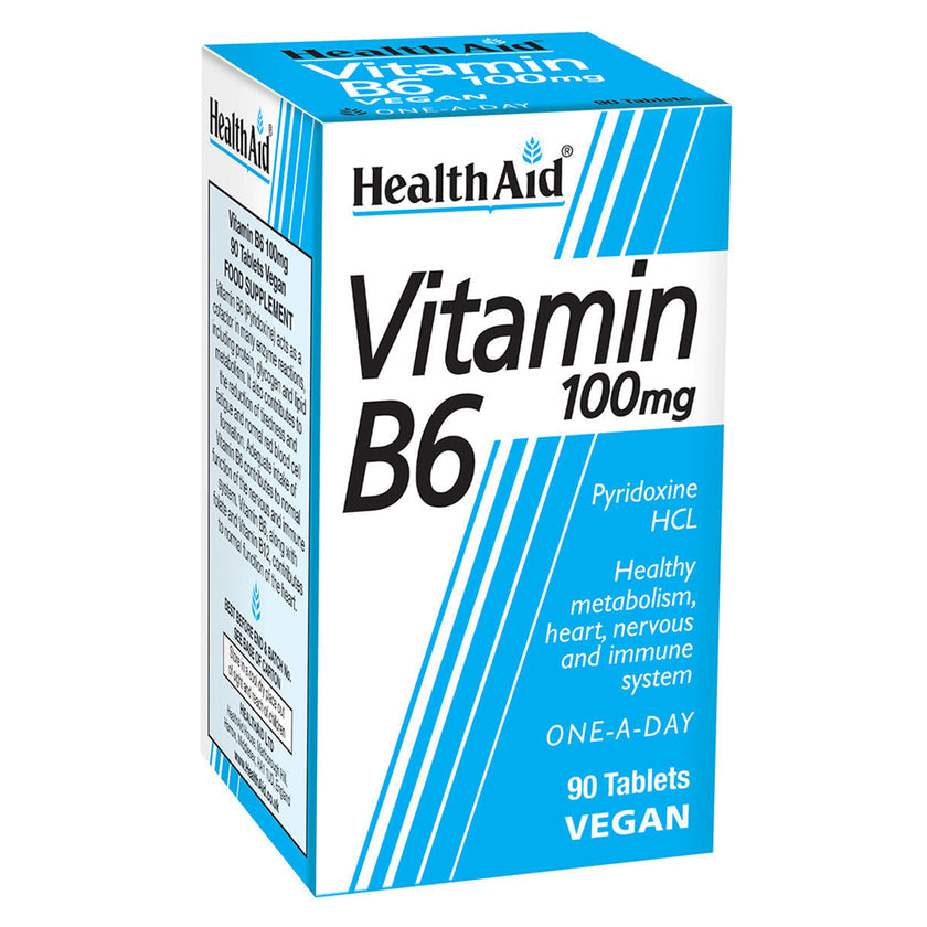 HealthAid Vitamin B6 (Pyridoxine HCl) 100mg Tablets