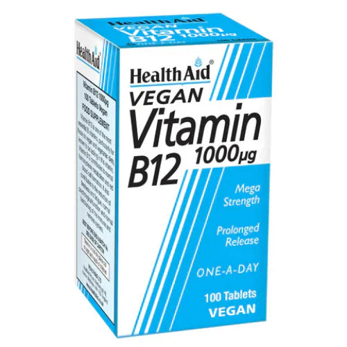 HealthAid Vitamin B12 Tablets (Cyanocobalamin) 1000µg