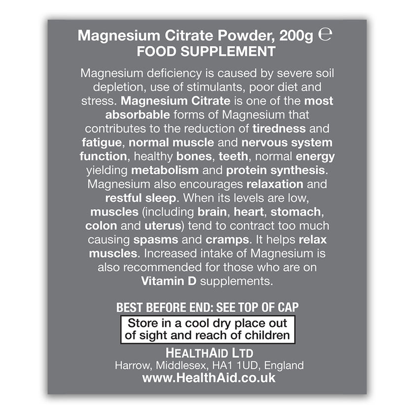 HealthAid Magnesium Citrate Powder