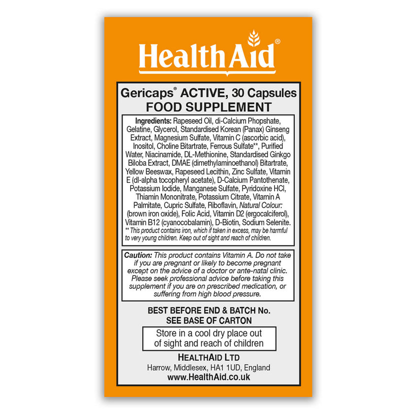 HealthAid Gericaps Active Capsules