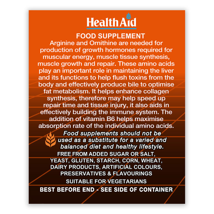 HealthAid L-Arginine with L-Ornithine 300mg Tablets