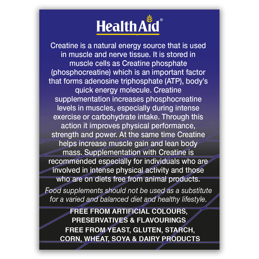 HealthAid Creatine Monohydrate 1000mg Tablets