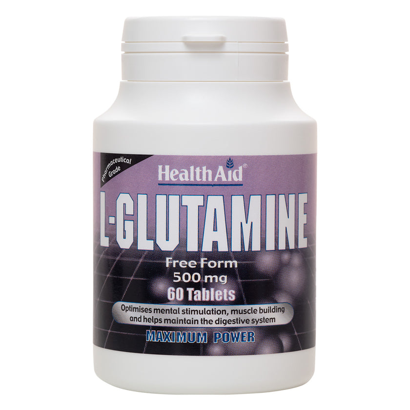 HealthAid L-Glutamine 500mg + Vitamin B6 Tablets