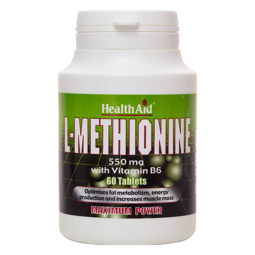 HealthAid L-Methionine 550mg + Vitamin B6 Tablets