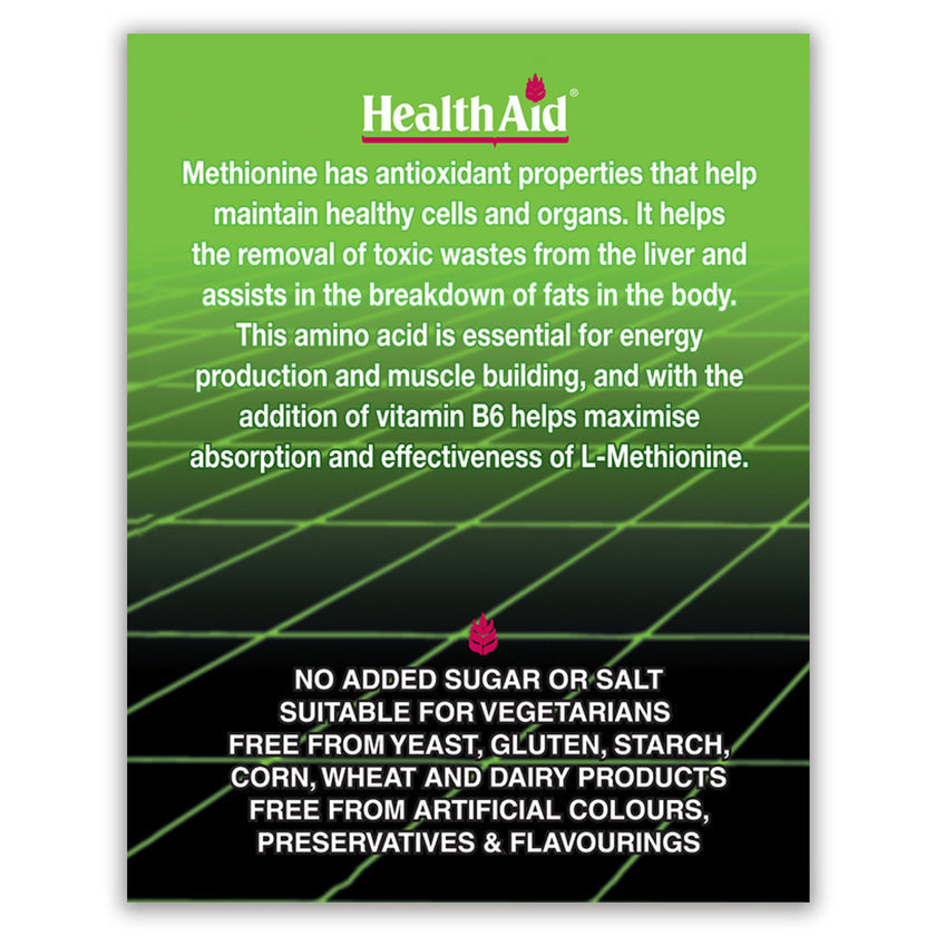 HealthAid L-Methionine 550mg + Vitamin B6 Tablets