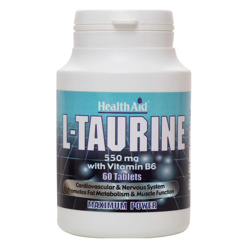 HealthAid L-Taurine 550mg+ Vitamin B6 Tablets