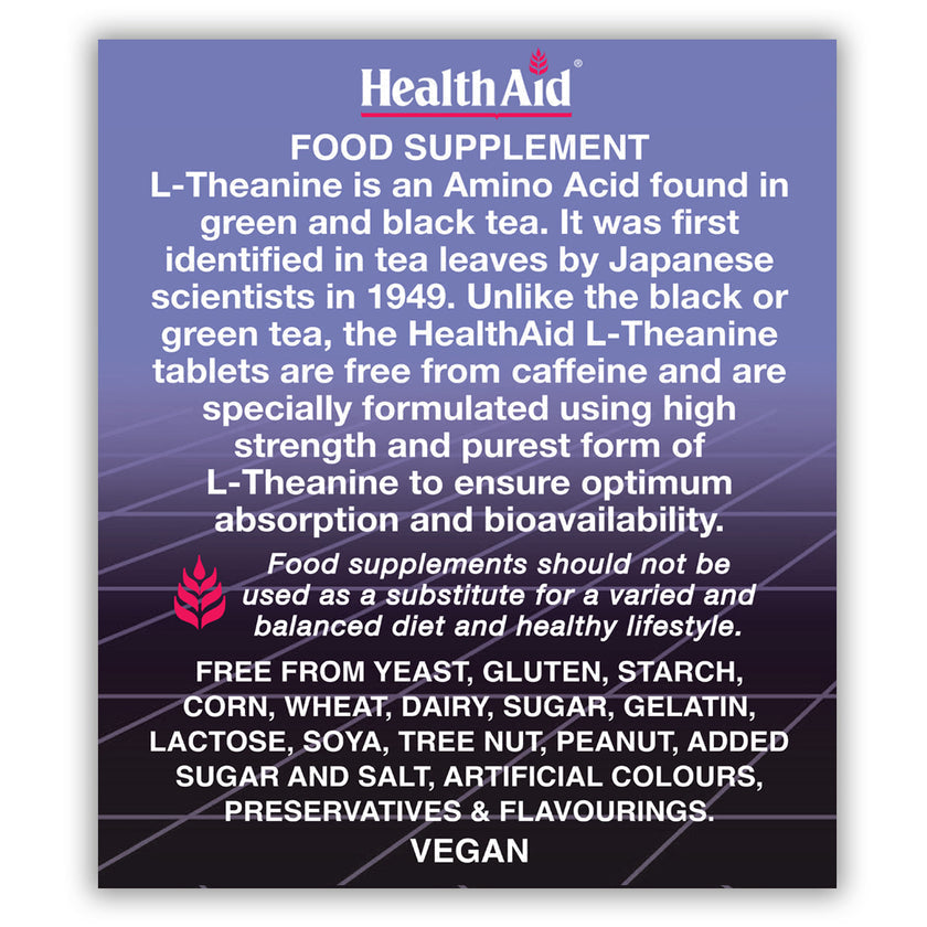 HealthAid L-Theanine 200mg Tablets