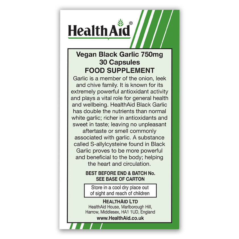HealthAid Black Garlic 750mg Vegicaps