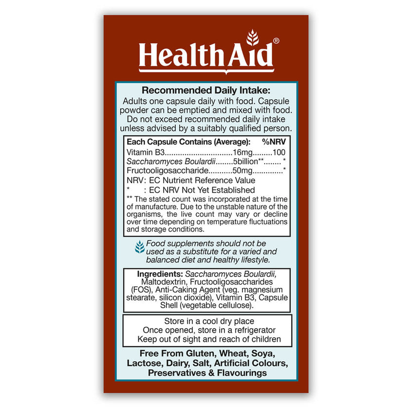 HealthAid Sacardi (Saccharomyces boulardii) Vegicaps 3