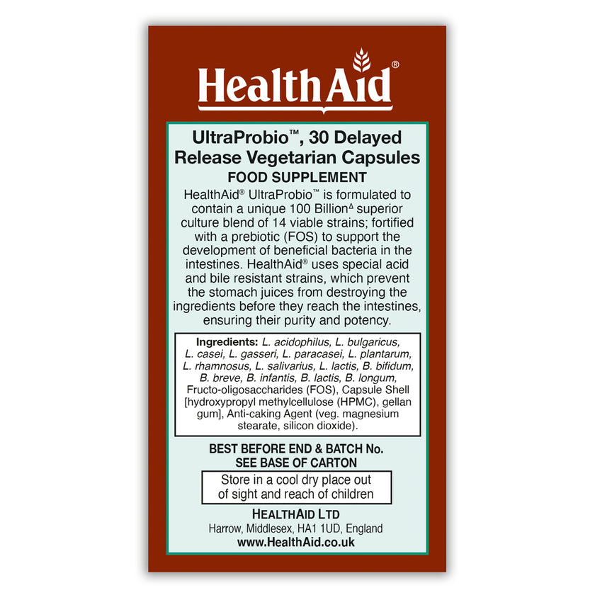 HealthAid UltraProbio - 30 Delayed Release Capsules