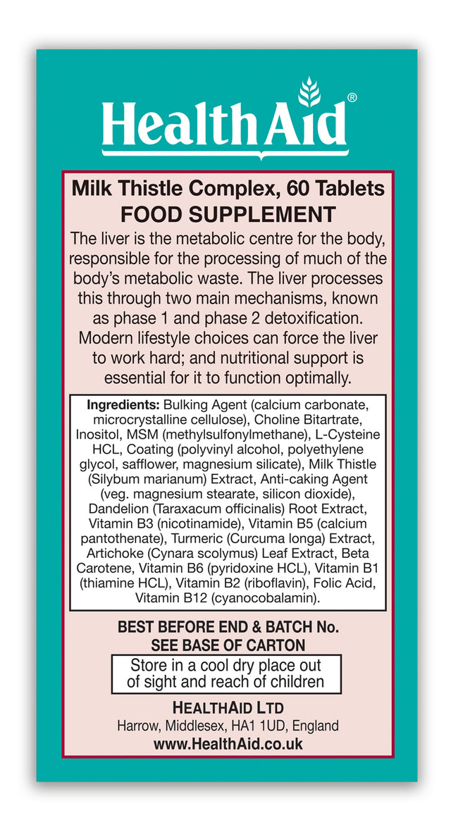 HealthAid Milk Thistle Complex 60's Tablets