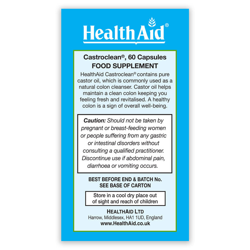 HealthAid Castroclean (Castor Oil) 700mg Capsules