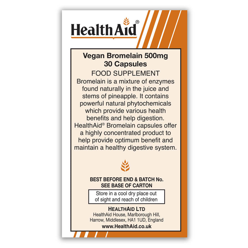 HealthAid Bromelain 500mg Vegicaps