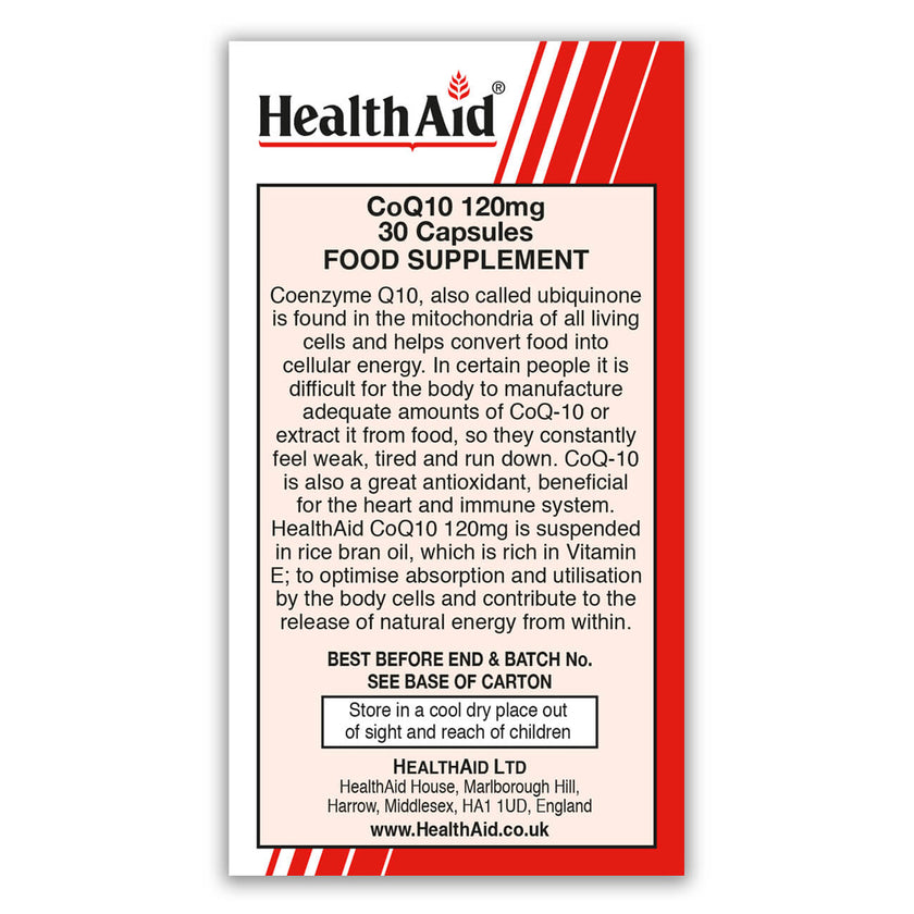 HealthAid CoQ10 120mg (Coenzyme Q10) Capsules