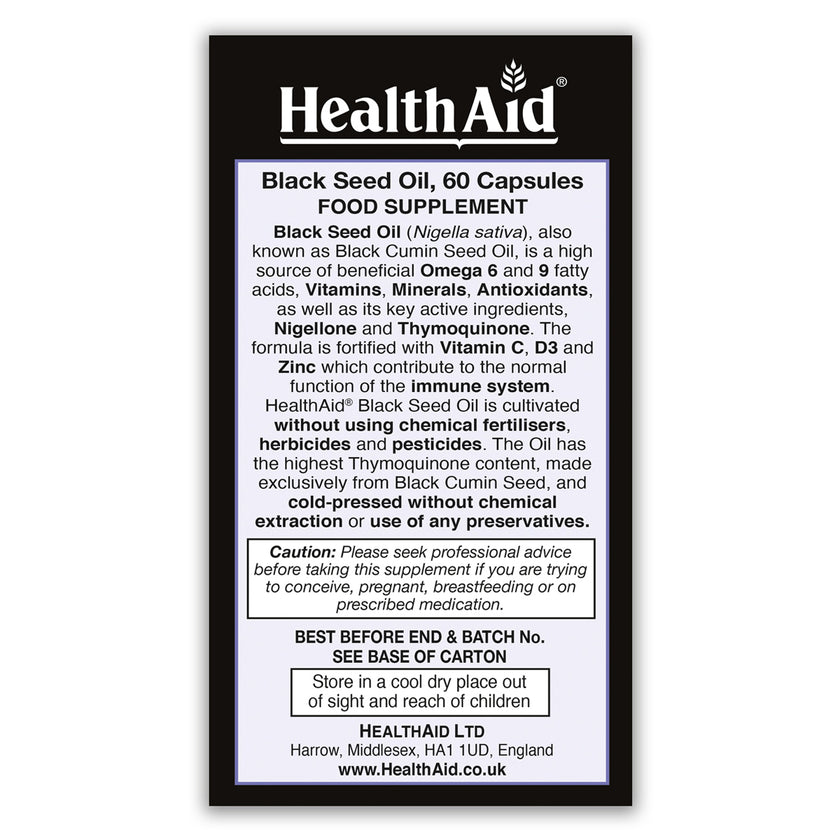 HealthAid Black Seed Oil Vegicaps