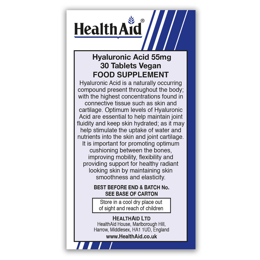 HealthAid Hyaluronic Acid 55mg Tablets