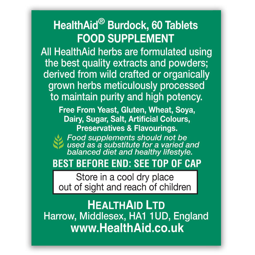 HealthAid Burdock 560mg - Standardised Tablets