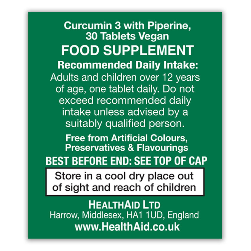 HealthAid Curcumin 3 600mg 30's Tablets