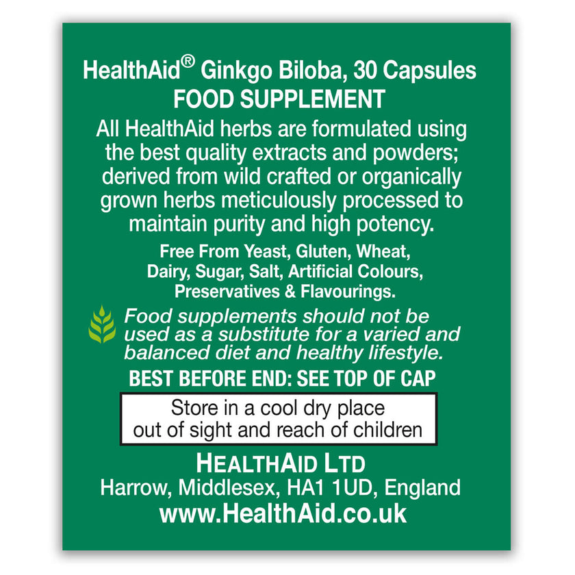 HealthAid Ginkgo Biloba Extract 5000mg Capsules