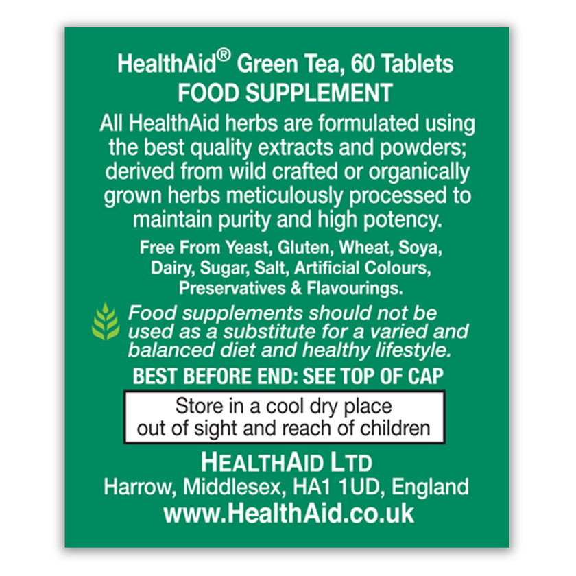 HealthAid Green Tea Extract 100mg Tablets
