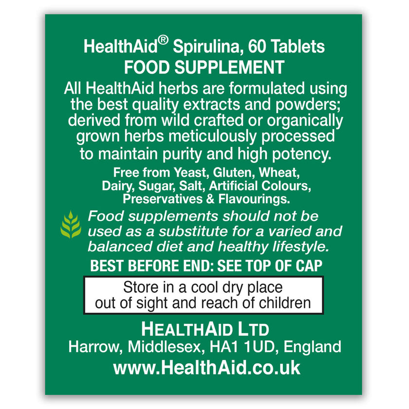 HealthAid Spirulina 500mg Tablets
