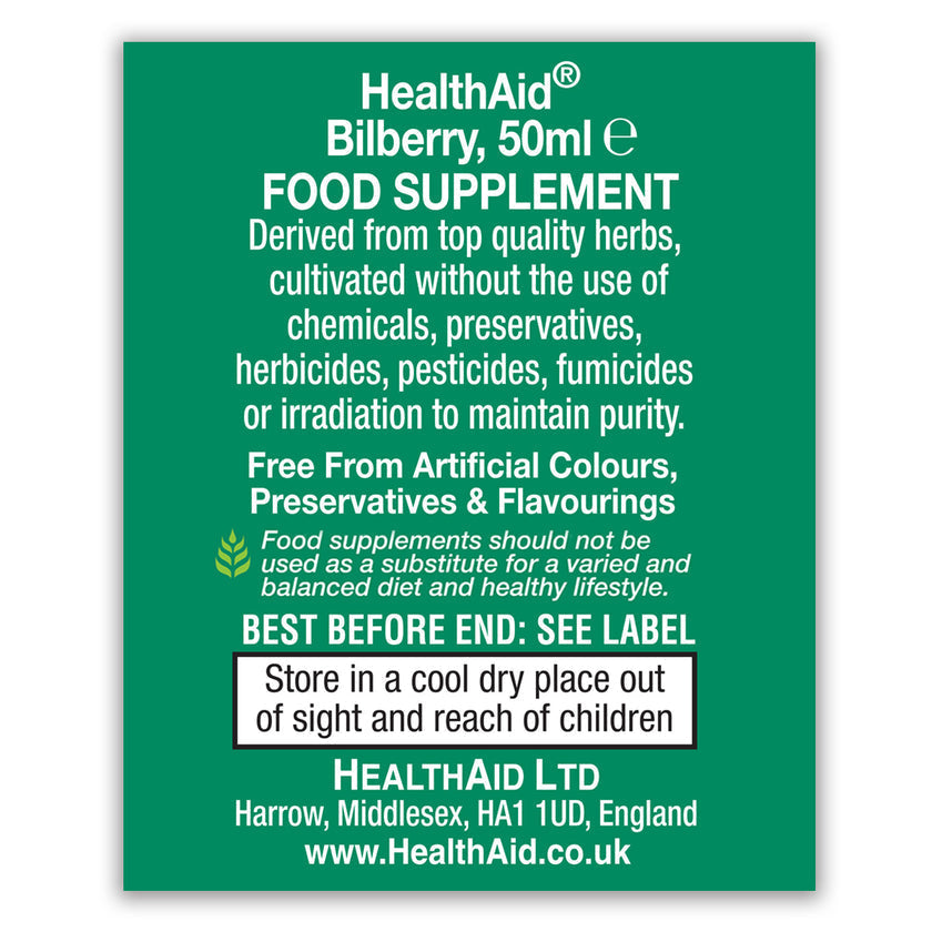HealthAid Bilberry Herbal (Vaccinium myrtillus) Liquid