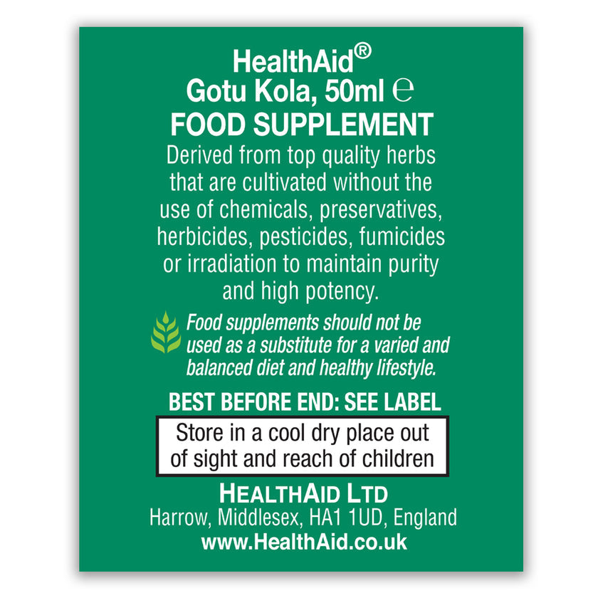 HealthAid Gotu Kola (Hydrocotyle asiatica) Liquid