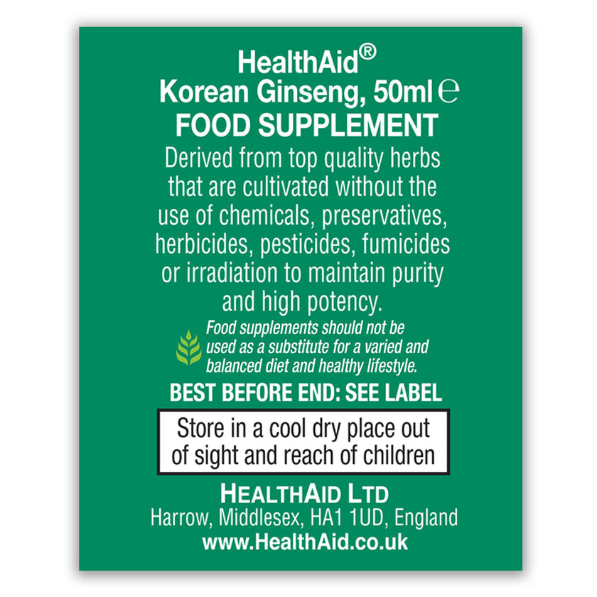 HealthAid Korean Ginseng (Panax ginseng) Liquid