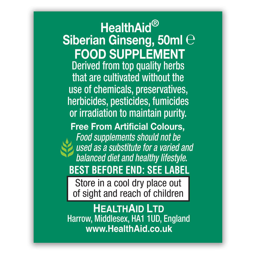 HealthAid Siberian Ginseng (Eleutherococcus senticosus) Liquid