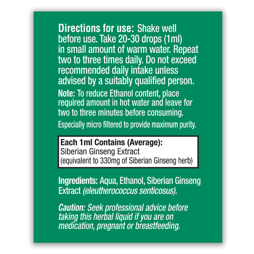 HealthAid Siberian Ginseng (Eleutherococcus senticosus) Liquid 3
