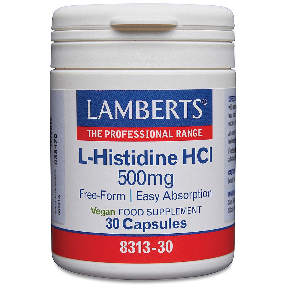 Lamberts L-Histidine HCl 500mg 30 capsules