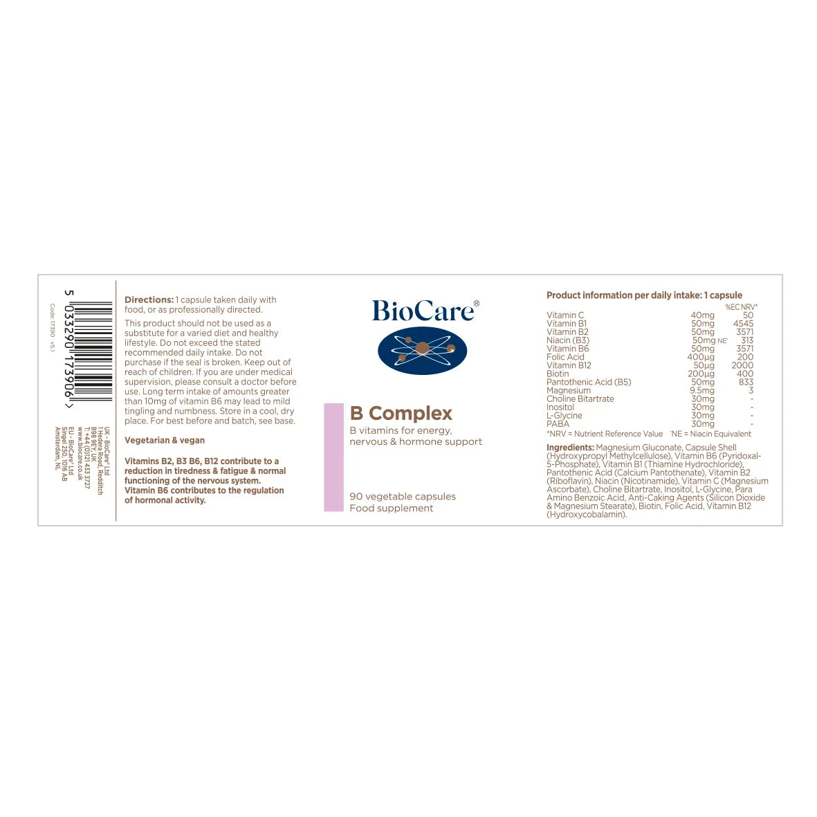 BioCare B Complex Capsules image 1