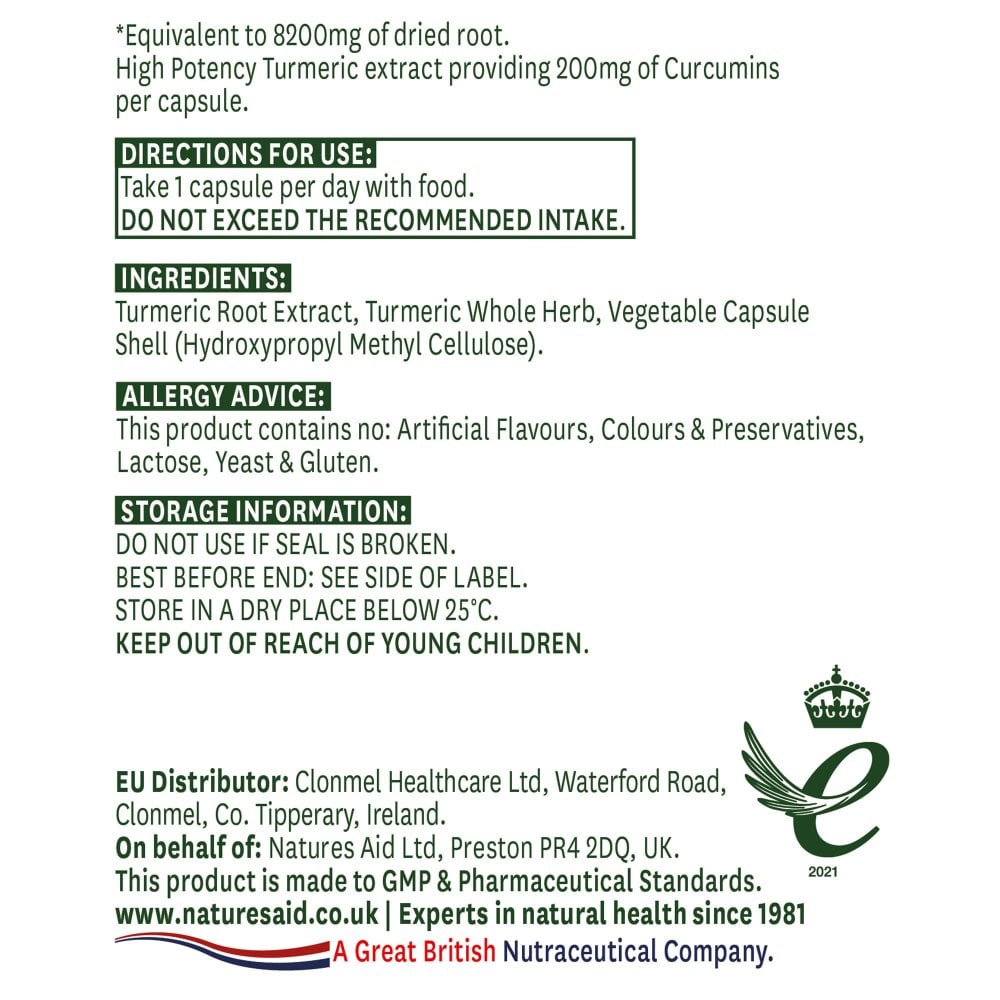 Natures Aid Turmeric 8200mg