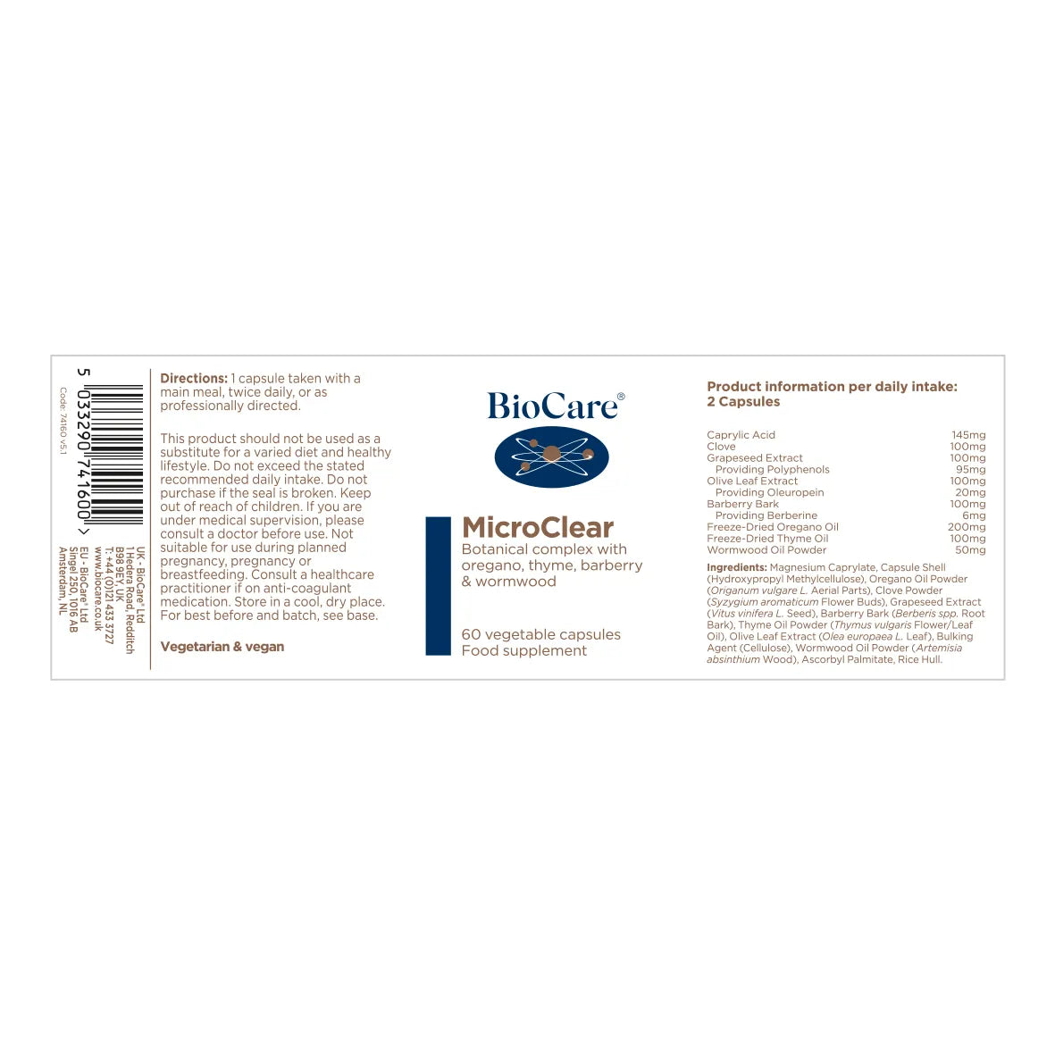 BioCare MicroClear 60 Capsules image 1