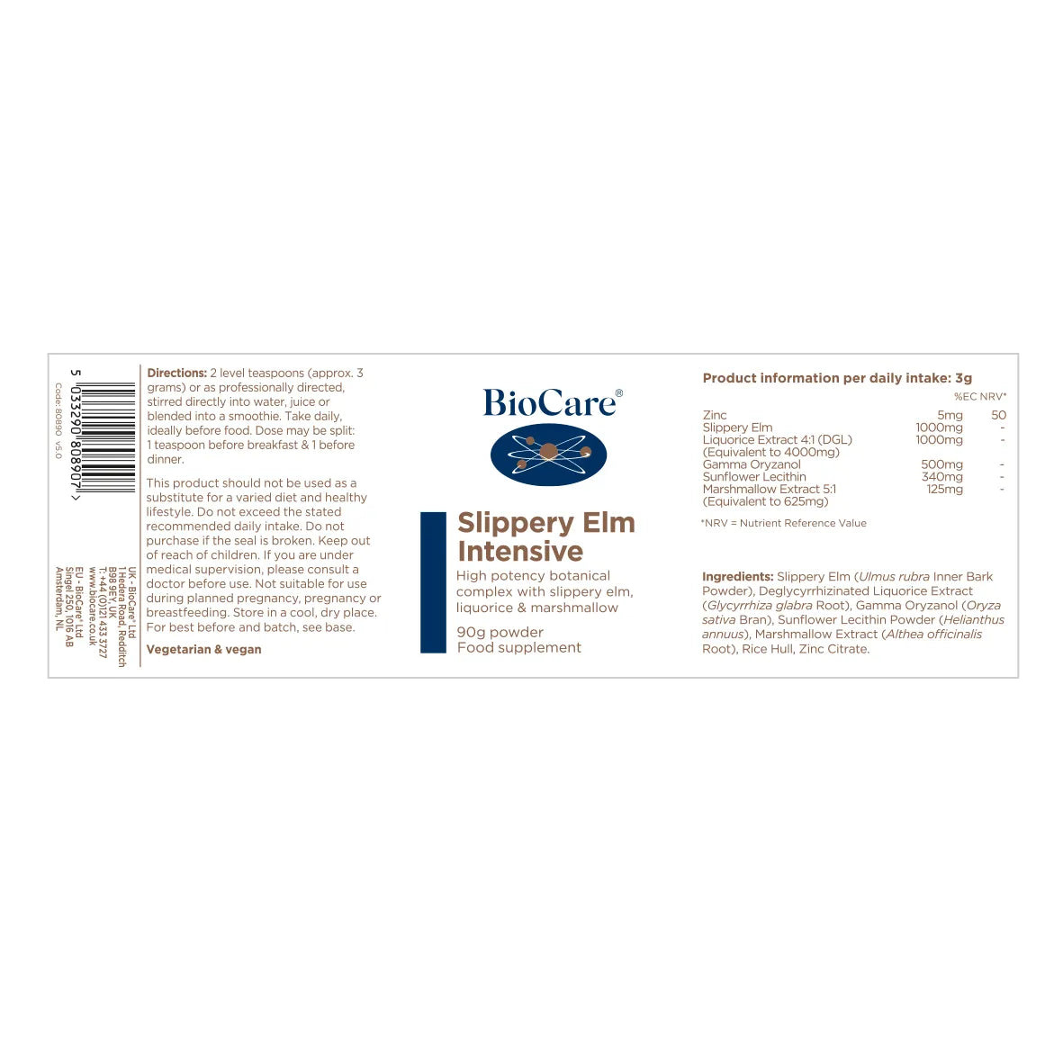 BioCare Slippery Elm Intensive 90 grams image 1