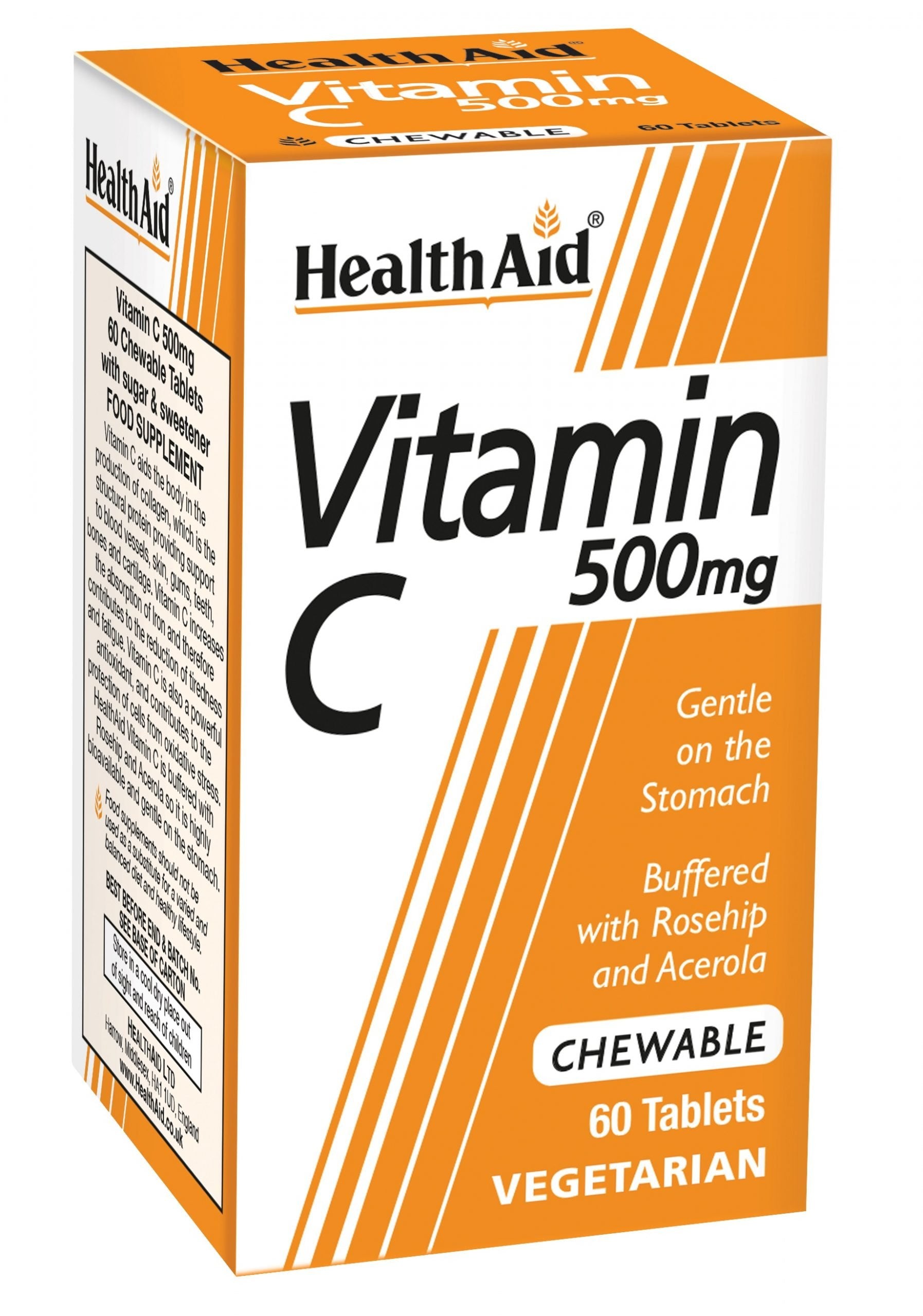 HealthAid Vitamin C 500mg Tablets Chewable - 60 tablets image