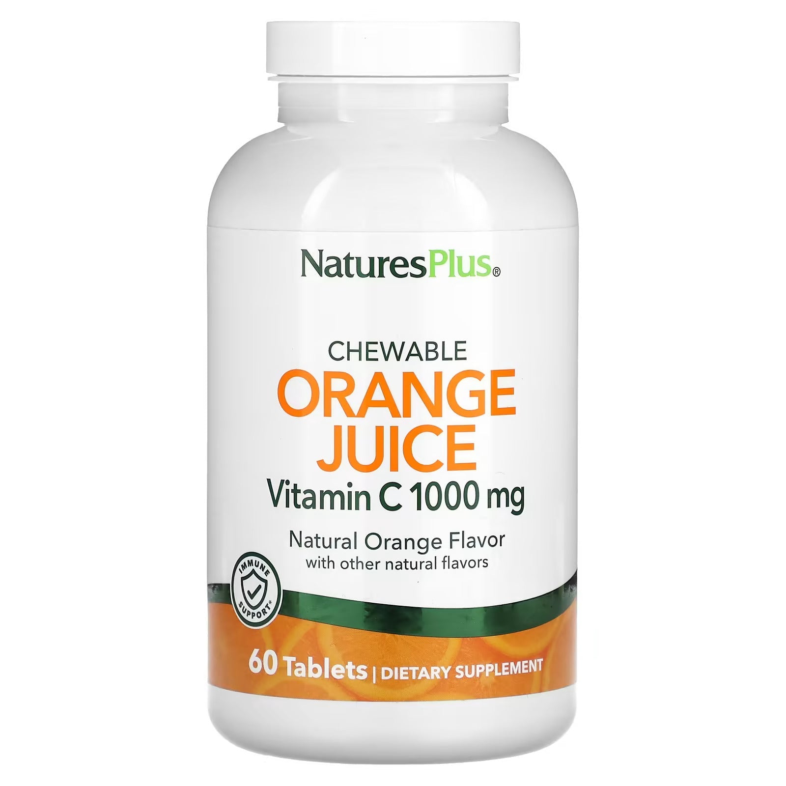 NaturesPlus Orange Juice Vitamin C 1000mg 60 Chewables