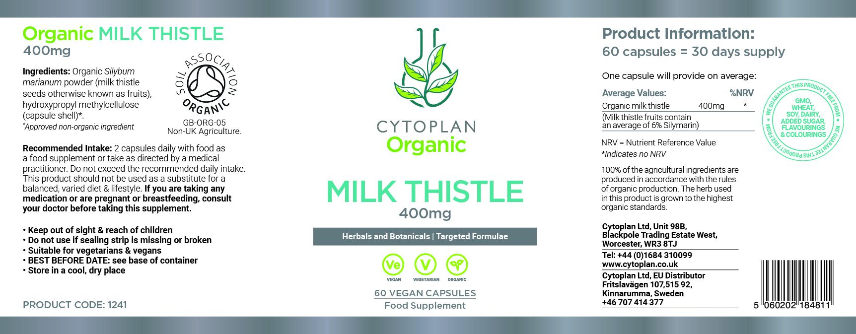Cytoplan Organic Milk Thistle 3