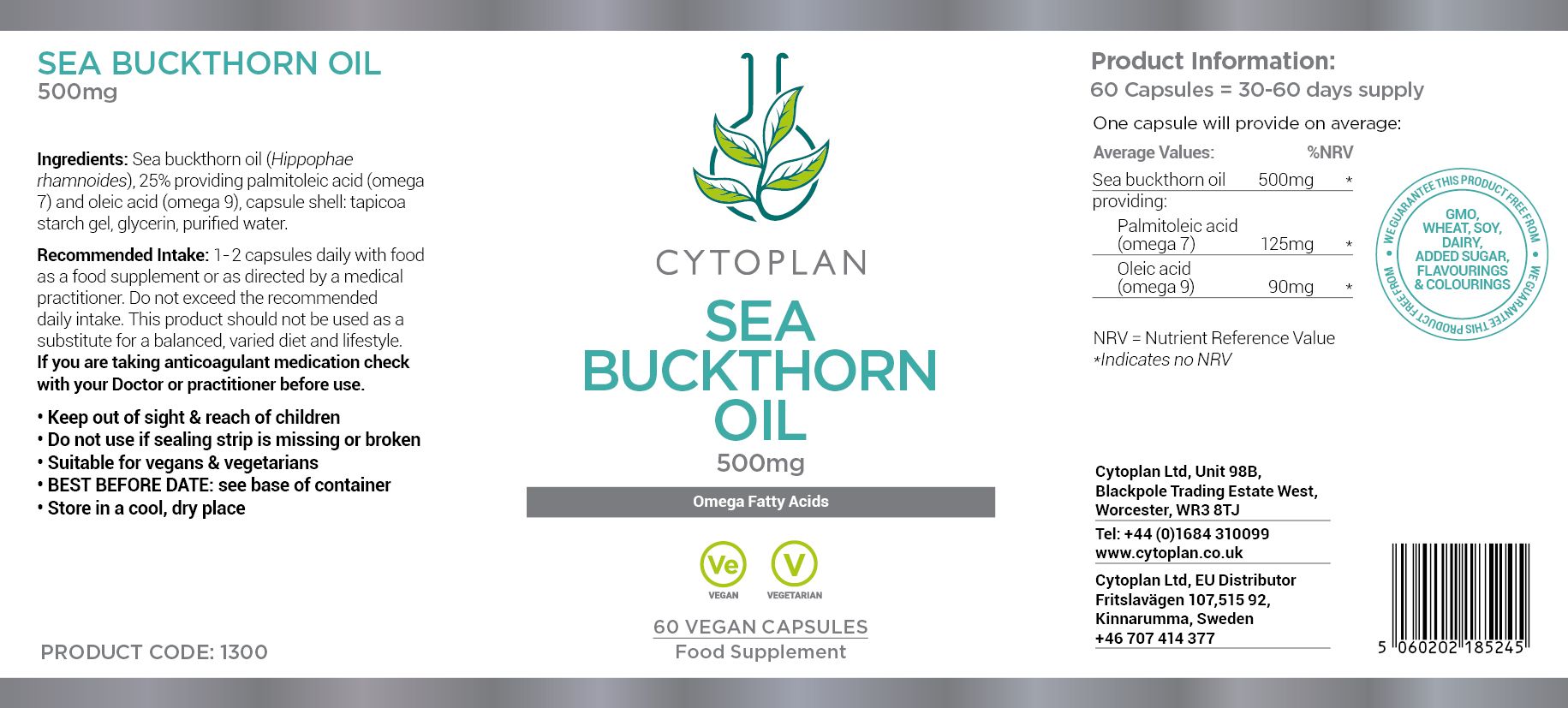 Cytoplan Sea Buckthorn Oil 3