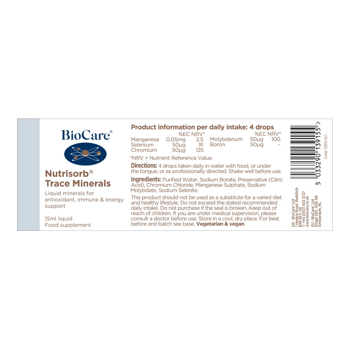 BioCare Nutrisorb® Trace Minerals 15ml 3