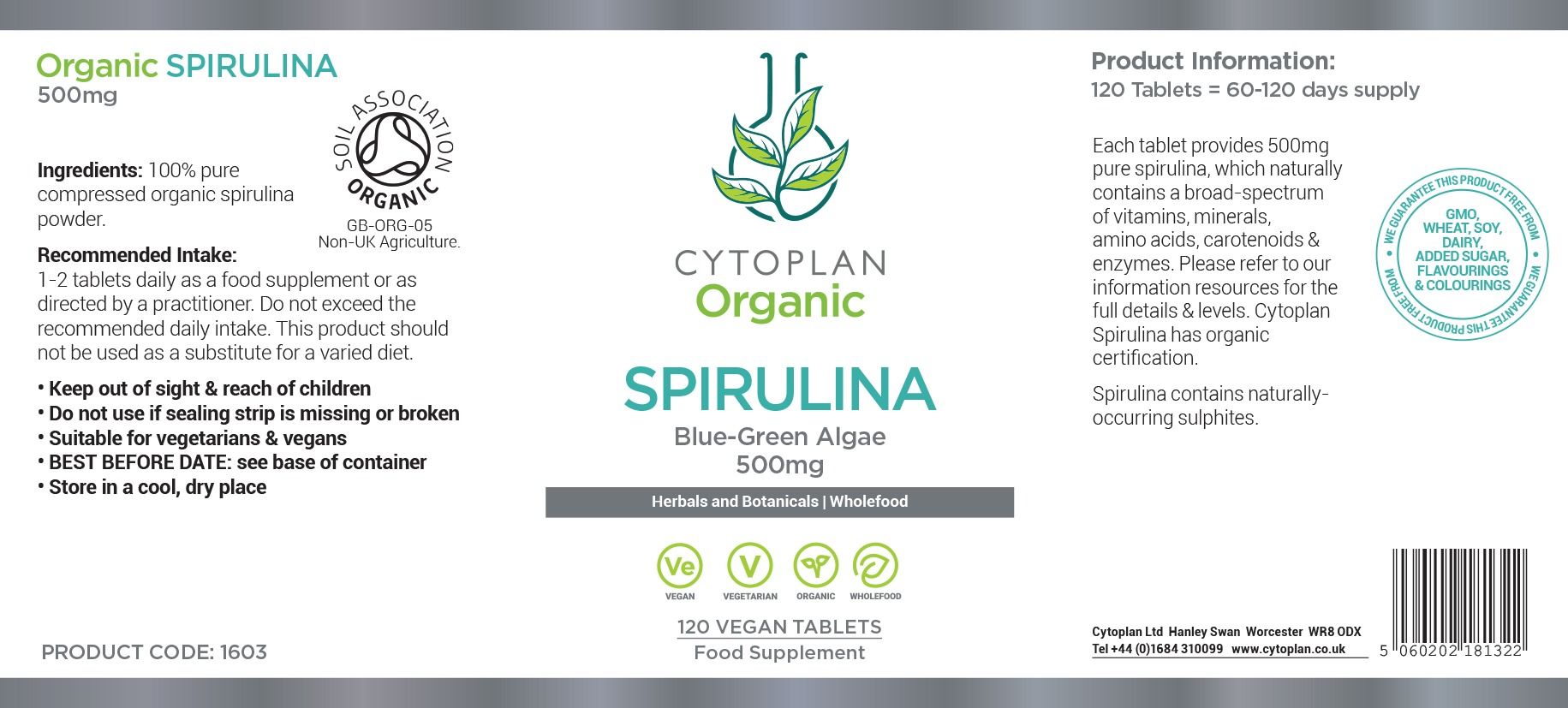 Cytoplan Organic Spirulina 3