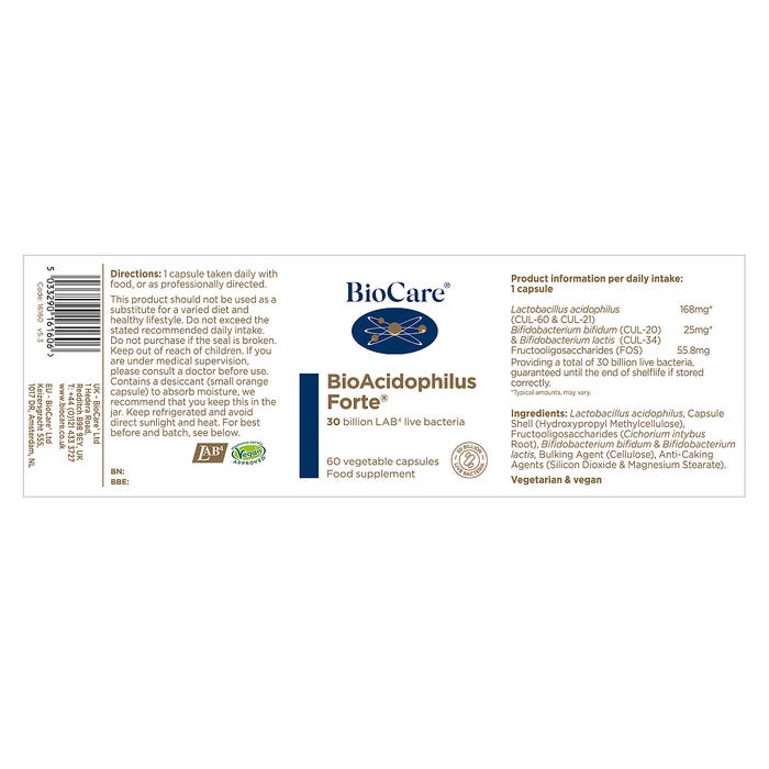 BioCare BioAcidophilus Forte Capsules 4