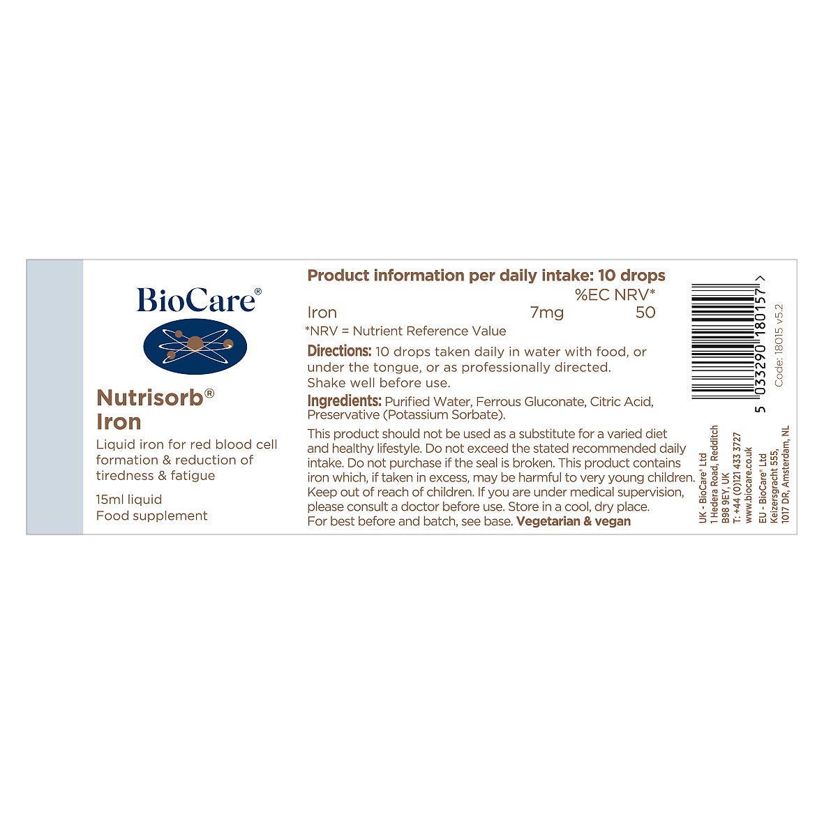 BioCare Nutrisorb Iron 15ml 3